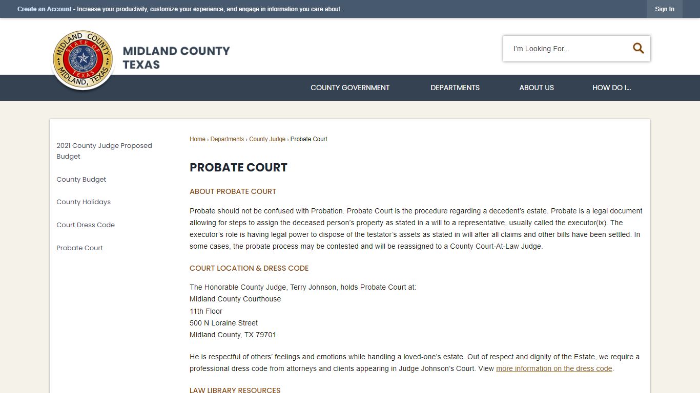 Probate Court | Midland County, TX